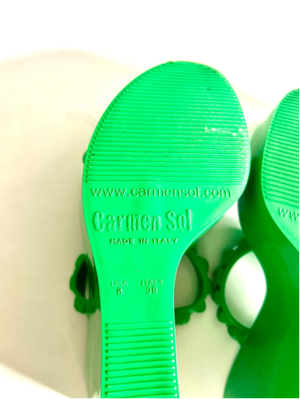 Carmen Sol Tonino Italian Jelly Wedge Summer Sandals Women Size 8 - Picture 7 of 7